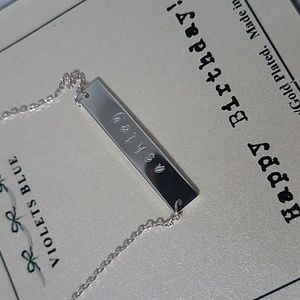 Violets Blue Sterling Silver Name Plate: ashley